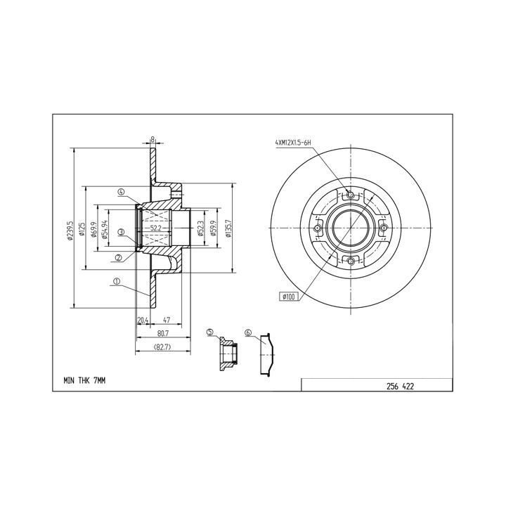 Stabdžių diskas HART 256 422