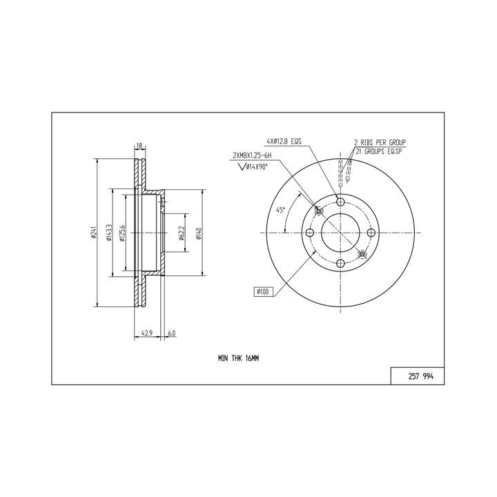 Stabdžių diskas HART 257 994