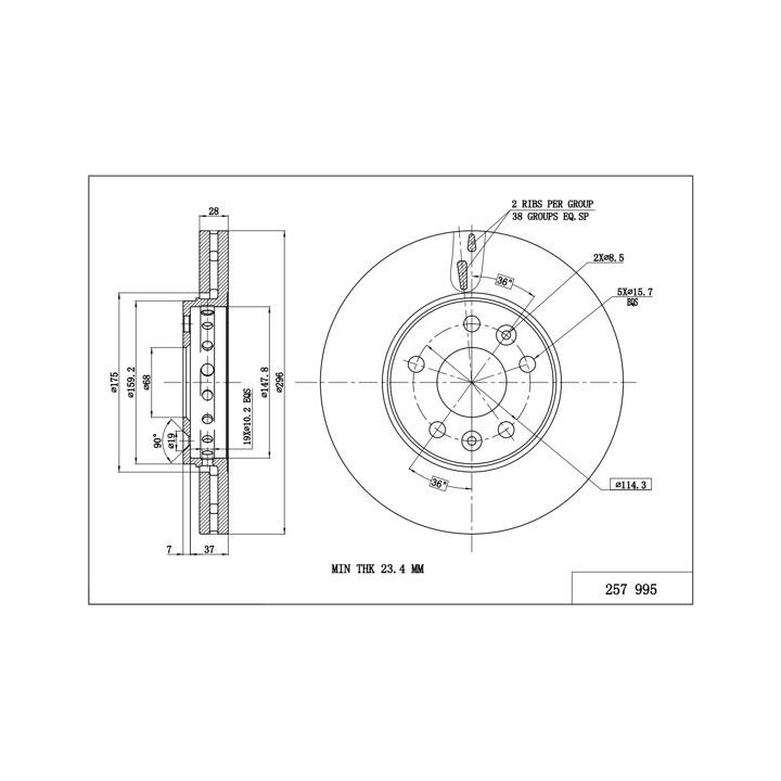 Stabdžių diskas HART 257 995