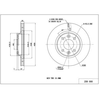 Stabdžių diskas HART 258 000