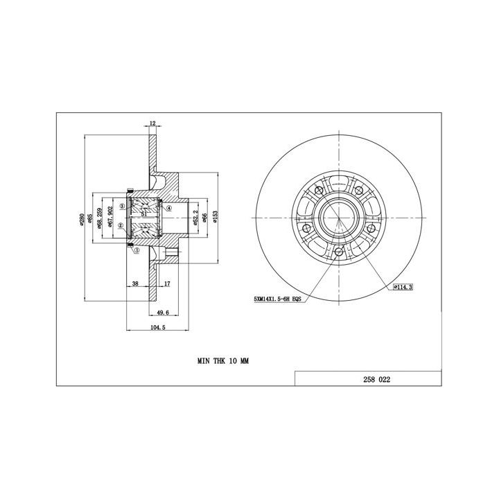 Stabdžių diskas HART 258 022