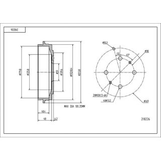 Stabdžių būgnas HART 218 226