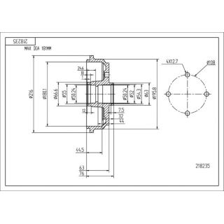 Stabdžių būgnas HART 218 235