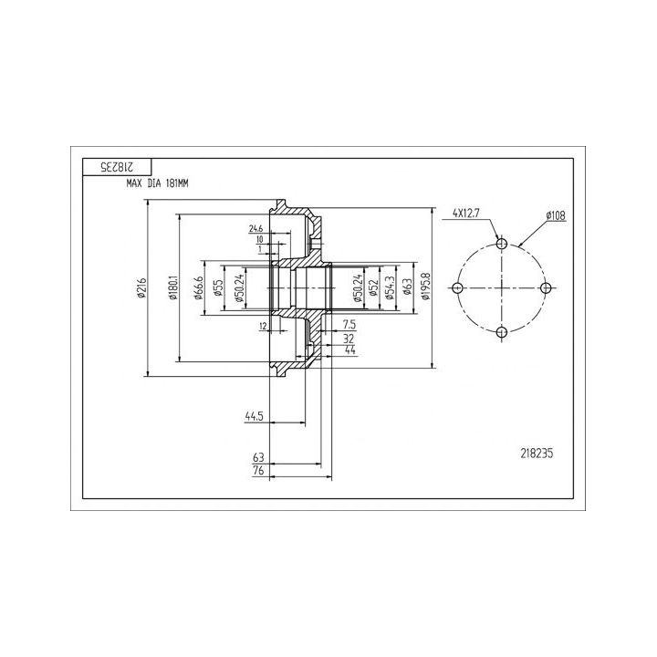 Stabdžių būgnas HART 218 235