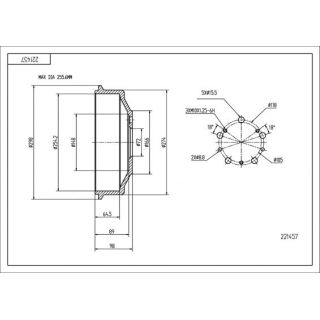 Stabdžių būgnas HART 221 457