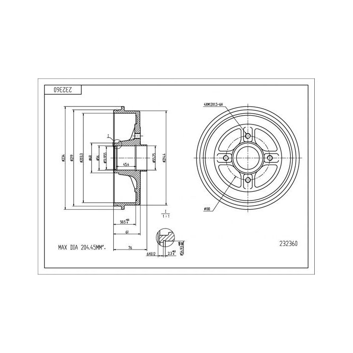 Stabdžių būgnas HART 232 360