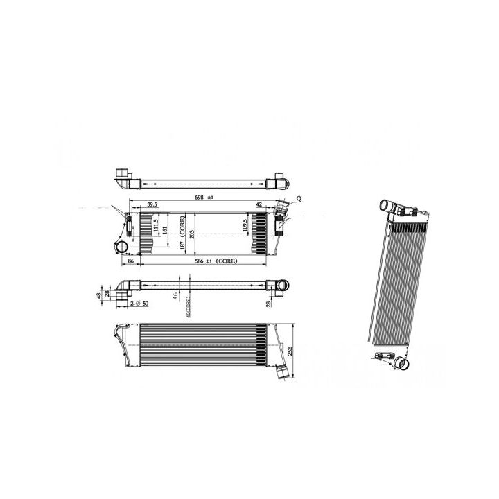 Tarpinis suslėgto oro aušintuvas, kompresorius HART 612 726