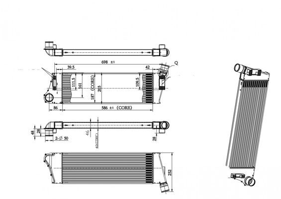 Tarpinis suslėgto oro aušintuvas, kompresorius HART 612 726