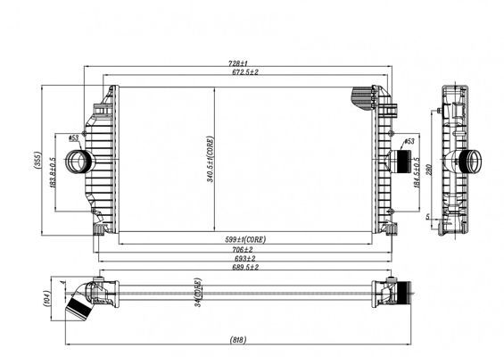 Tarpinis suslėgto oro aušintuvas, kompresorius HART 614 020