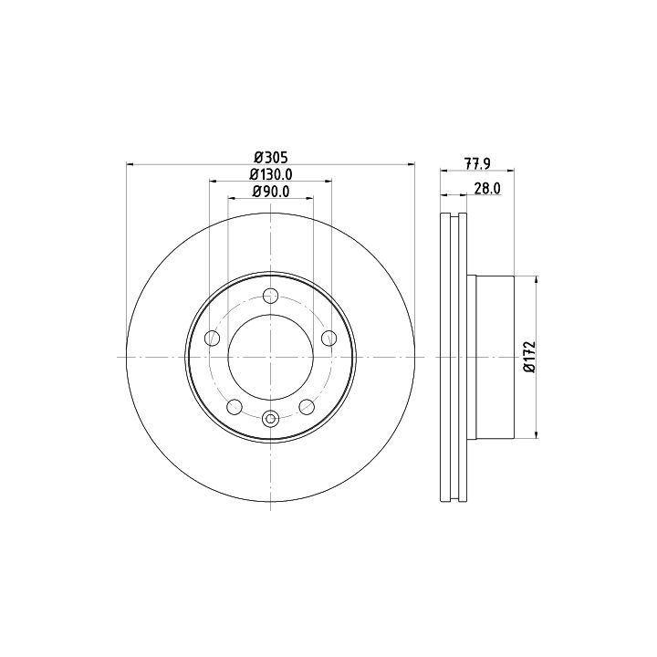 Stabdžių diskas HELLA 8DD 355 127-791