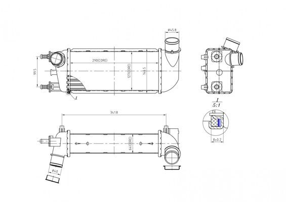 Tarpinis suslėgto oro aušintuvas, kompresorius HART 614 197
