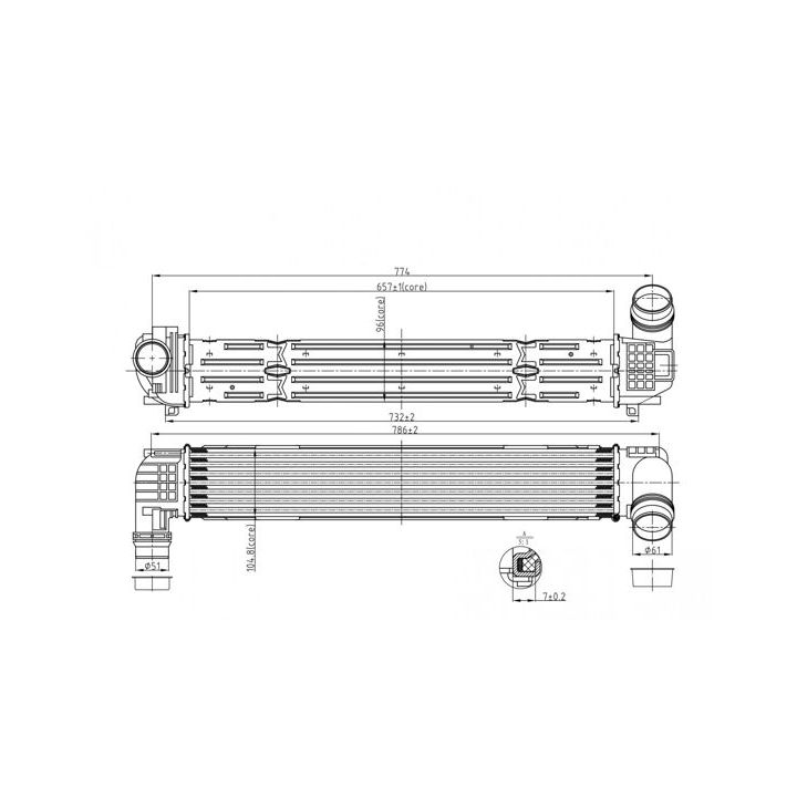 Tarpinis suslėgto oro aušintuvas, kompresorius HART 614 230