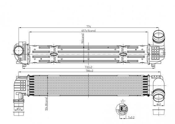 Tarpinis suslėgto oro aušintuvas, kompresorius HART 614 230