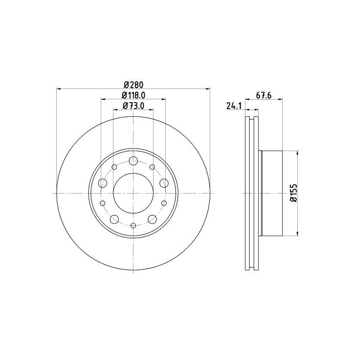 Stabdžių diskas HELLA 8DD 355 127-811