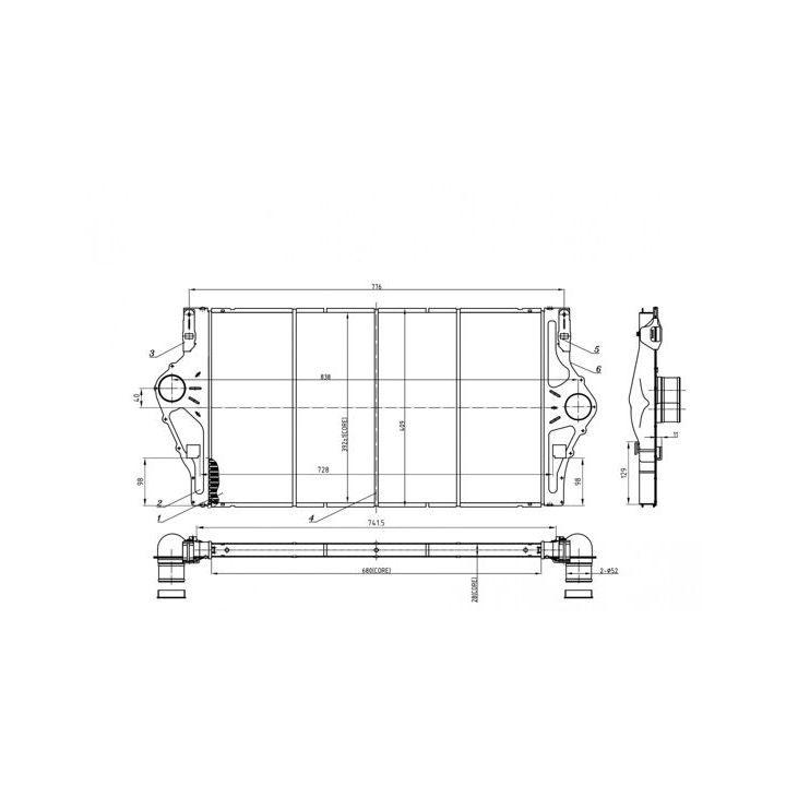 Tarpinis suslėgto oro aušintuvas, kompresorius HART 616 458