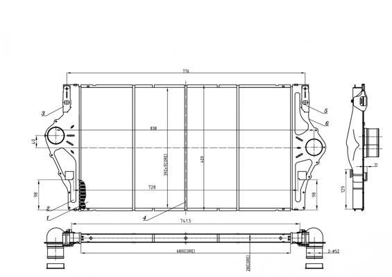 Tarpinis suslėgto oro aušintuvas, kompresorius HART 616 458