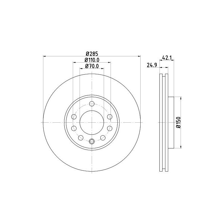 Stabdžių diskas HELLA 8DD 355 127-841