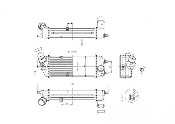 Tarpinis suslėgto oro aušintuvas, kompresorius HART 619 566