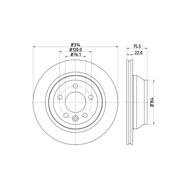 Stabdžių diskas HELLA 8DD 355 128-081