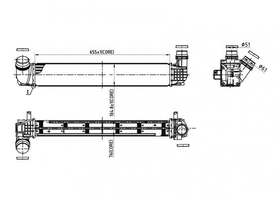 Tarpinis suslėgto oro aušintuvas, kompresorius HART 621 399