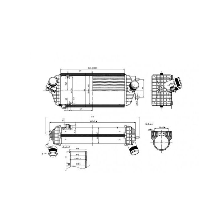 Tarpinis suslėgto oro aušintuvas, kompresorius HART 637 069