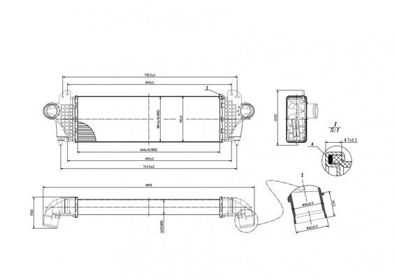 Tarpinis suslėgto oro aušintuvas, kompresorius HART 642 540