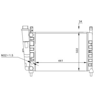 Radiatorius, variklio aušinimas HART 600 409