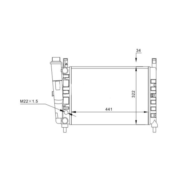 Radiatorius, variklio aušinimas HART 600 409