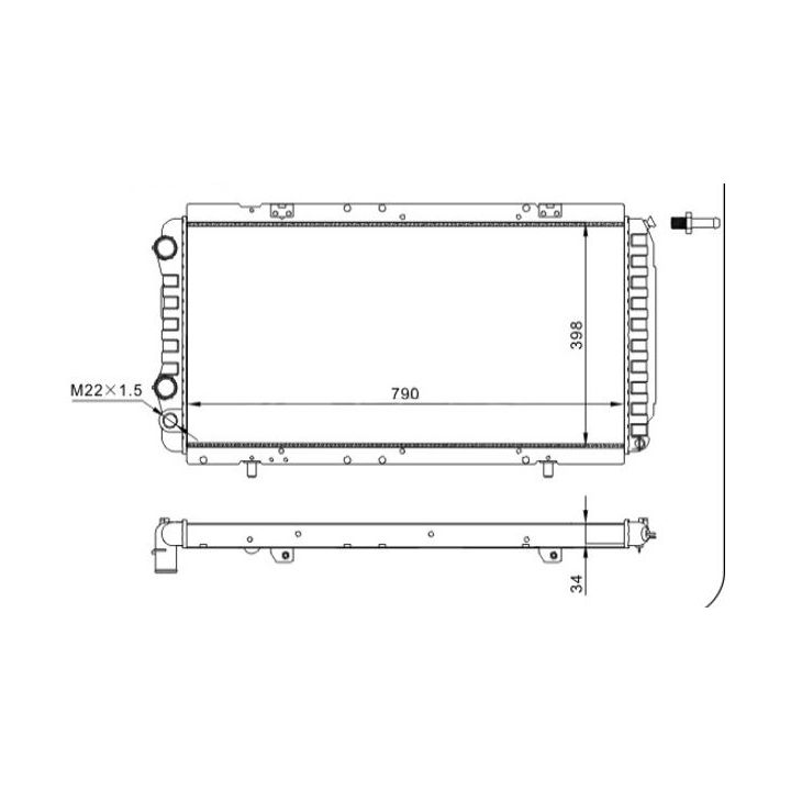 Radiatorius, variklio aušinimas HART 600 919