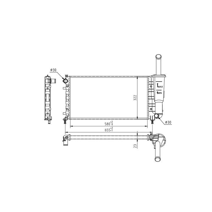 Radiatorius, variklio aušinimas HART 605 903