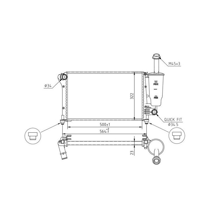 Radiatorius, variklio aušinimas HART 614 213
