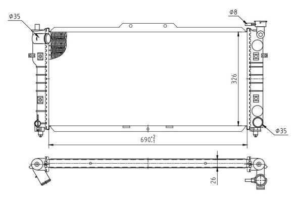 Radiatorius, variklio aušinimas HART 620 254