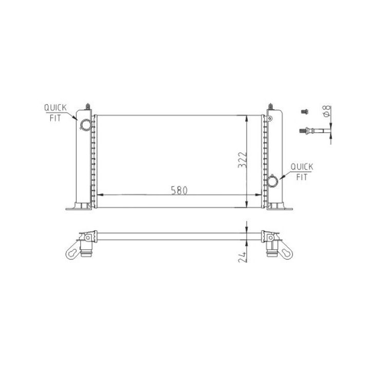 Radiatorius, variklio aušinimas HART 620 604