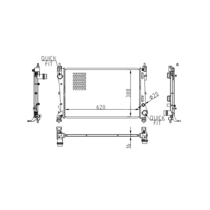 Radiatorius, variklio aušinimas HART 620 607
