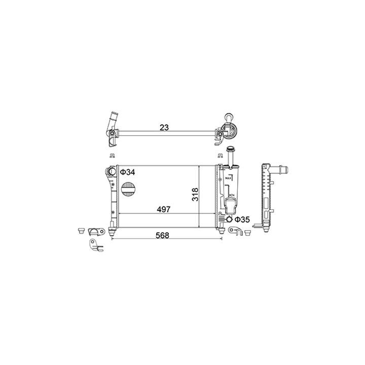 Radiatorius, variklio aušinimas HART 620 725