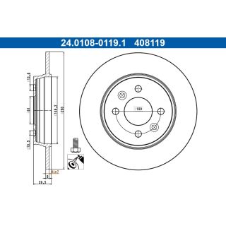 Stabdžių diskas ATE 24.0108-0119.1