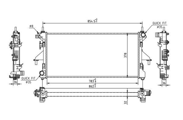 Radiatorius, variklio aušinimas HART 637 129