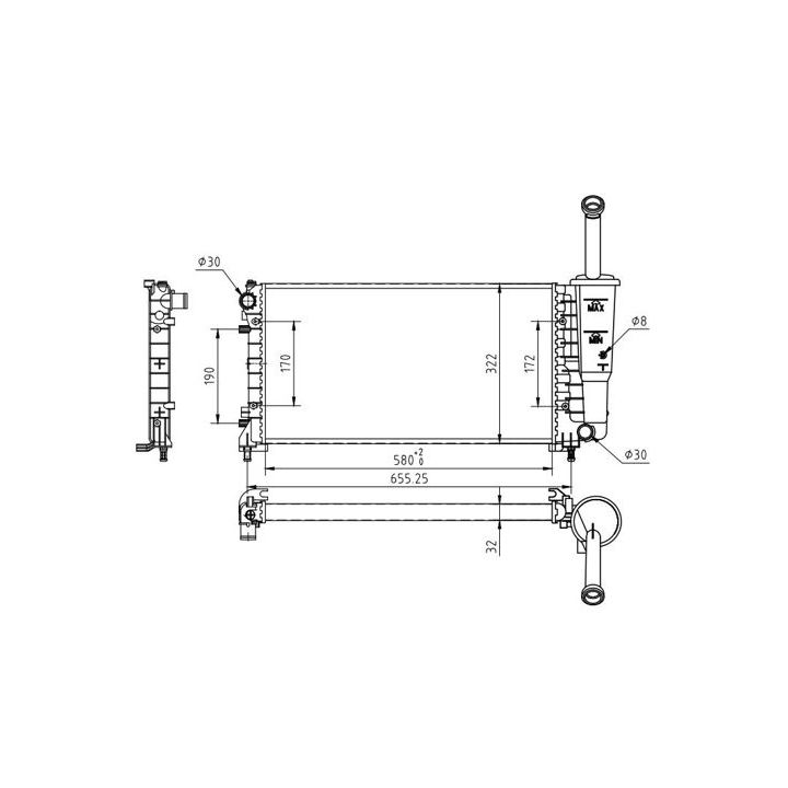 Radiatorius, variklio aušinimas HART 637 133