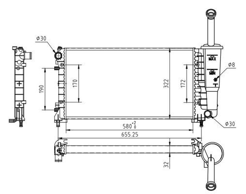 Radiatorius, variklio aušinimas HART 637 133