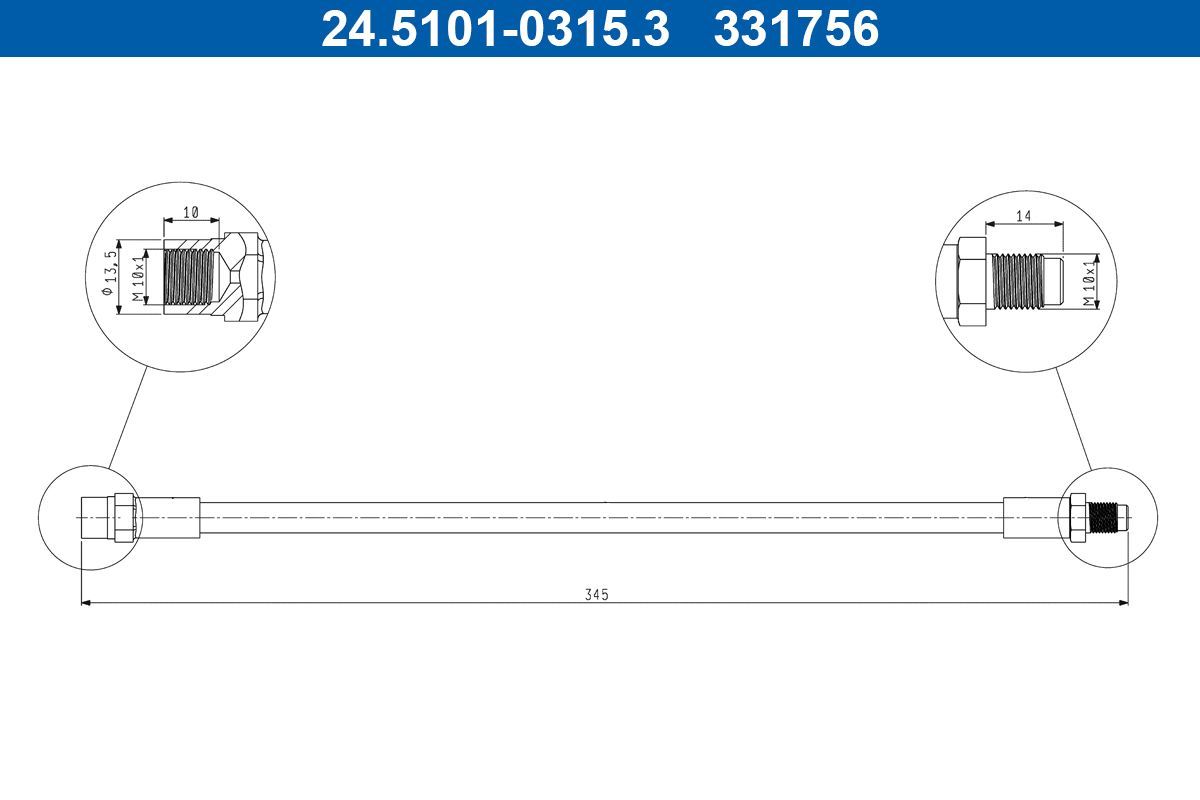 Stabdžių žarnelė ATE 24.5101-0315.3