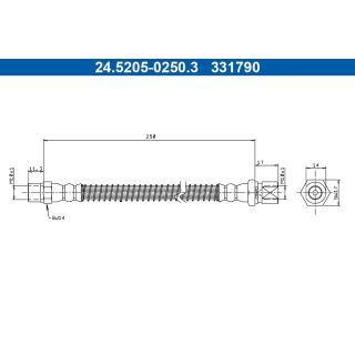 Stabdžių žarnelė ATE 24.5205-0250.3