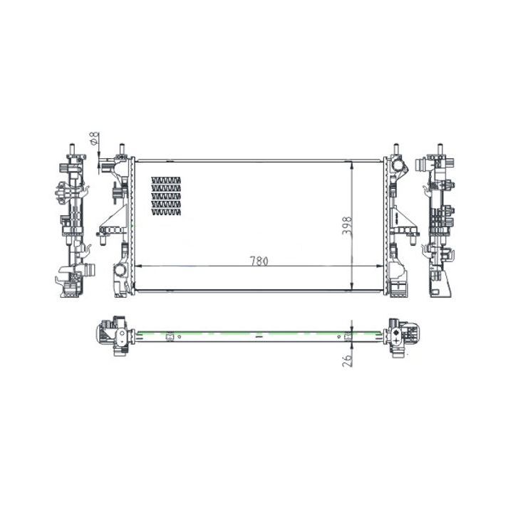 Radiatorius, variklio aušinimas HART 643 013