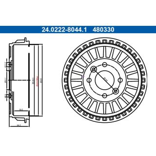 Stabdžių būgnas ATE 24.0222-8044.1