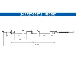 Trosas, stovėjimo stabdys ATE 24.3727-0587.2