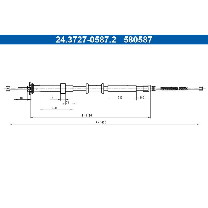 Trosas, stovėjimo stabdys ATE 24.3727-0587.2