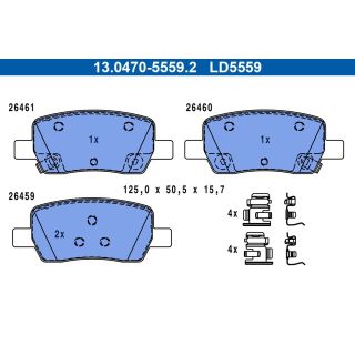 Stabdžių trinkelių rinkinys, diskinis stabdys ATE 13.0470-5559.2