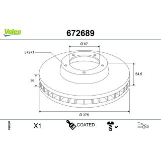 Stabdžių diskas VALEO 672689
