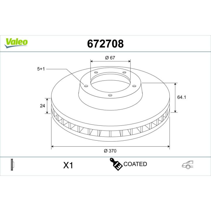 Stabdžių diskas VALEO 672708
