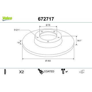 Stabdžių diskas VALEO 672717