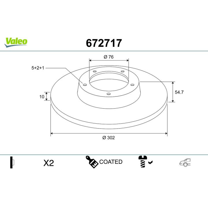 Stabdžių diskas VALEO 672717